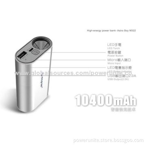 Portable Mobile Phone Chargers with 10,400mAh Capacity, M322